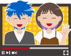 ユーチューバー カップルのイラスト